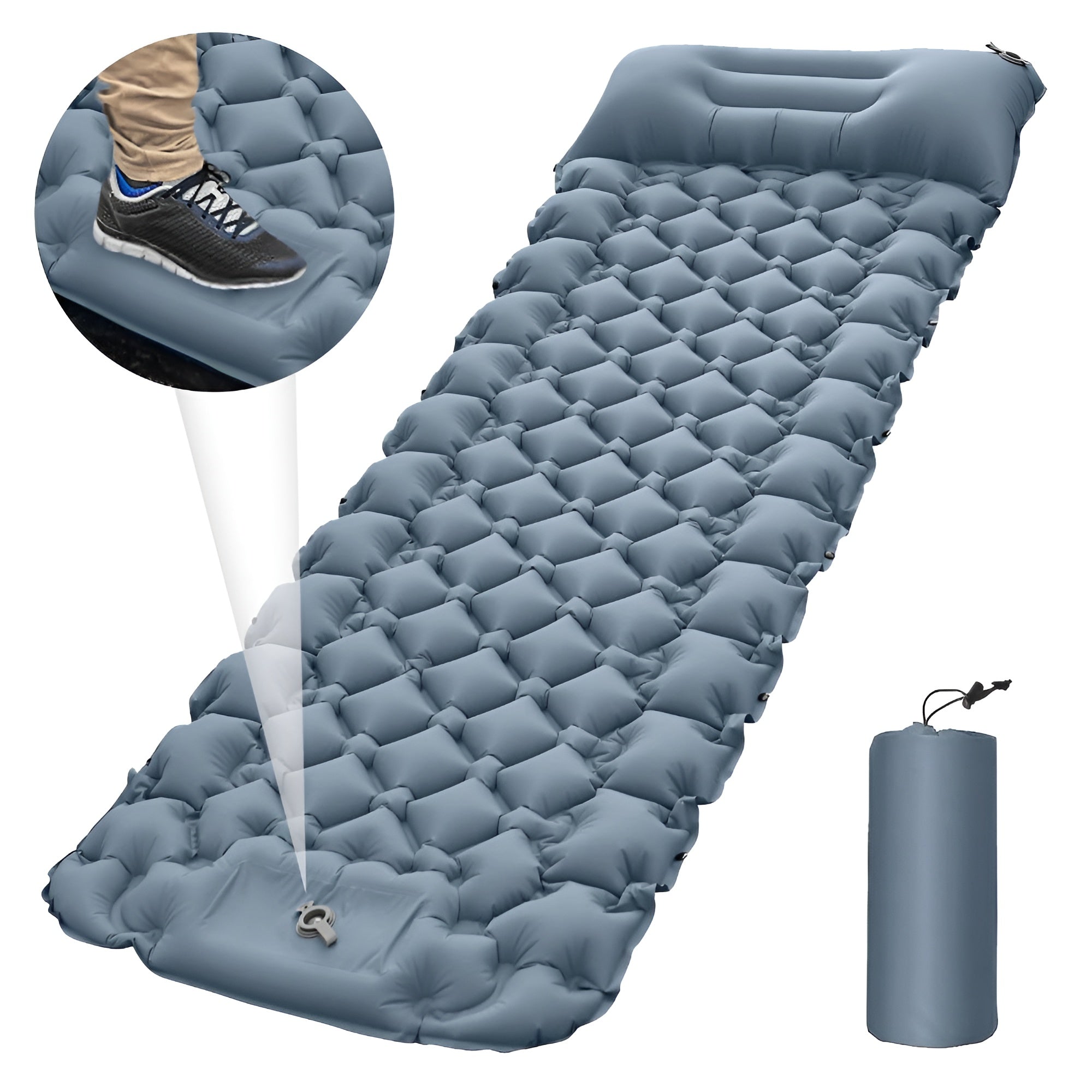 SleepCamp - Schnell aufblasbare Matratze mit integriertem Kissen | 50% RABATT