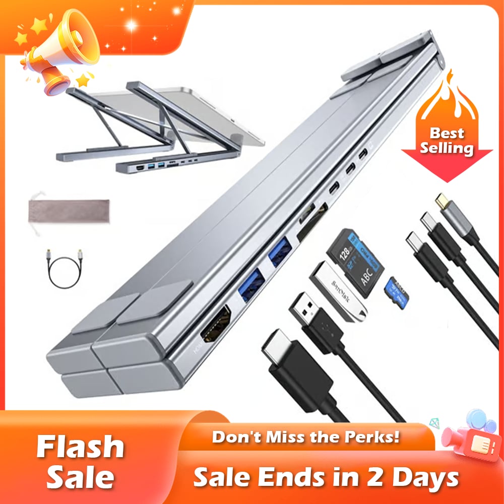 DockMaster™ 8-in-1 USB-C-Dock und Laptop-Ständer | 50% RABATT