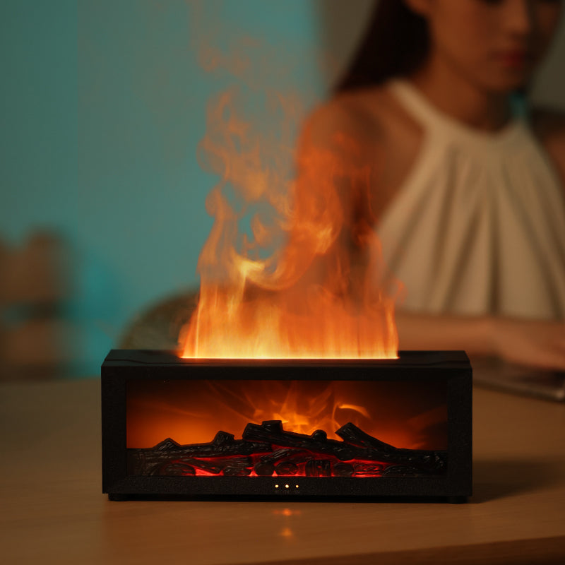 Flame Aromatherapy Diffuser | Stylischer Luftbefeuchter mit 3D-Flammeneffekt