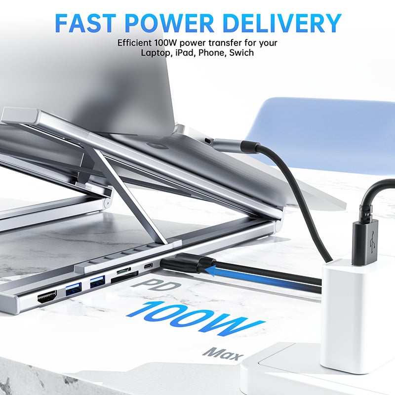 DockMaster™ 8-in-1 USB-C-Dock und Laptop-Ständer | 50% RABATT
