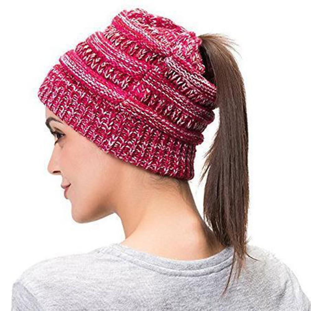 Mirabelle - Weiche Strickmütze mit Pferdeschwanz | 50% RABATT