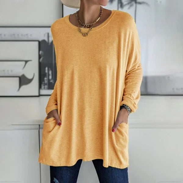 CasualEase – Lässiges Langarmshirt mit Tasche