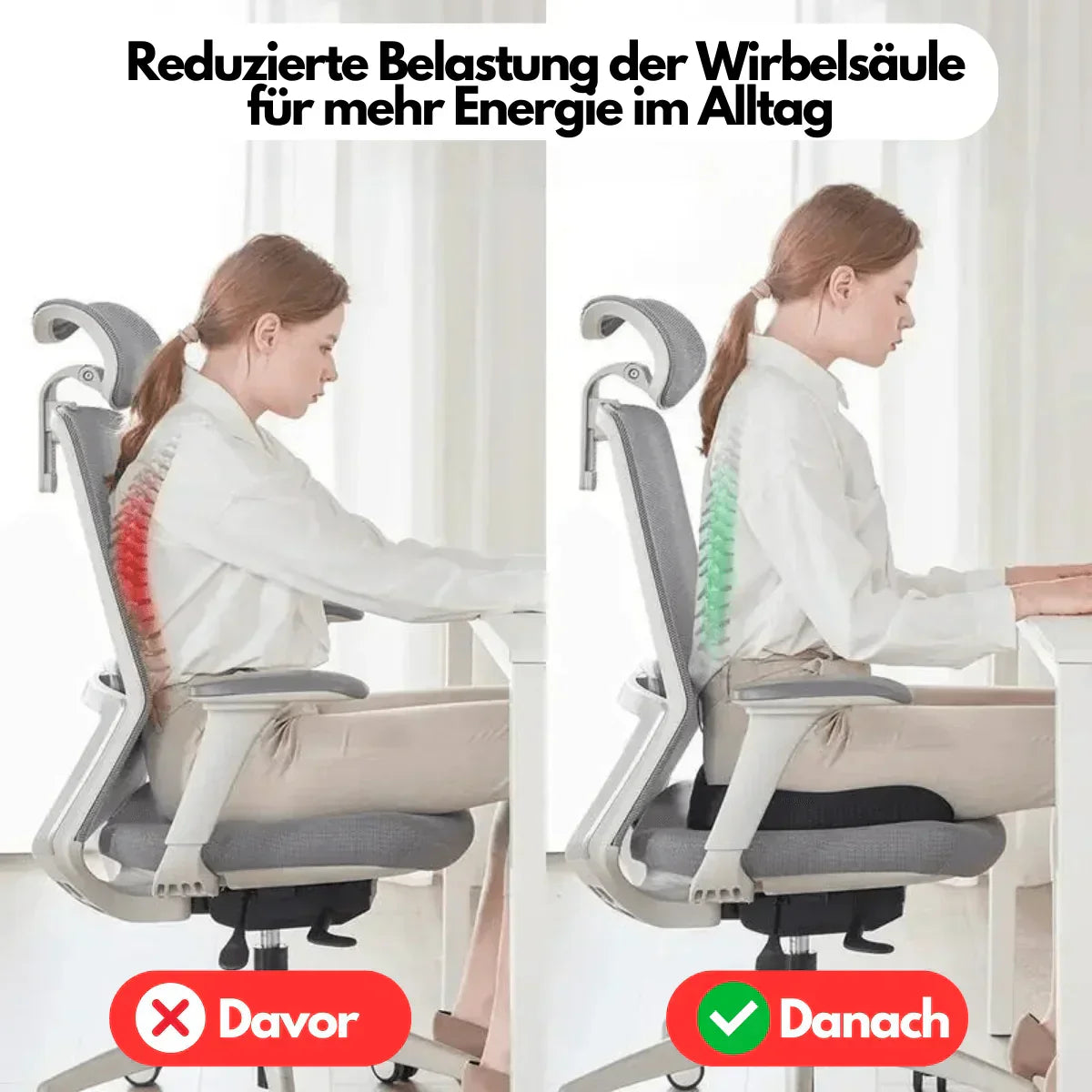 Orthopädisches Sitzkissen - Ergonomischer Komfort, Rückenschmerzlinderung