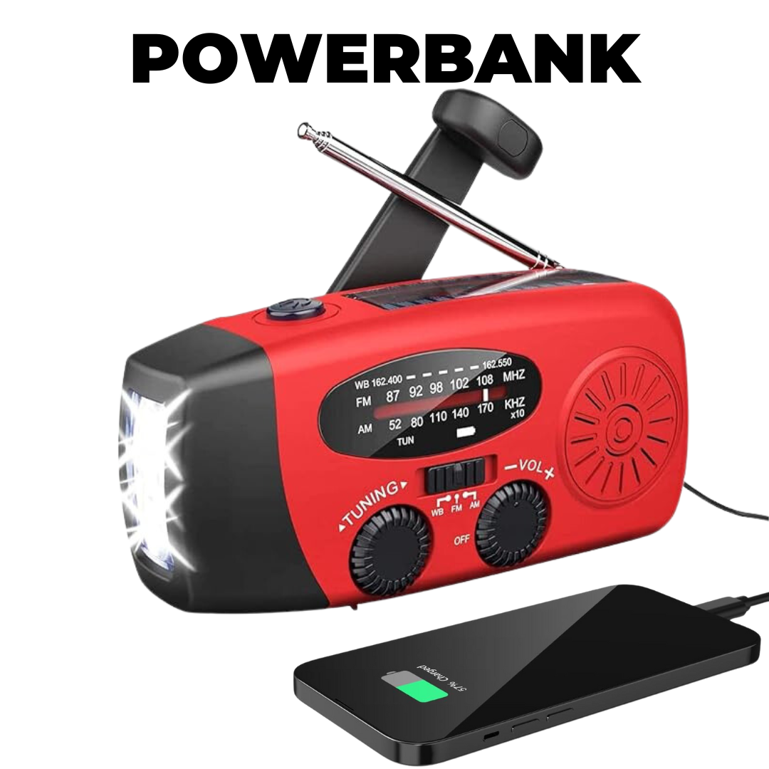 Notfunkgerät - Radio, Powerbank & Taschenlampe für Notfälle