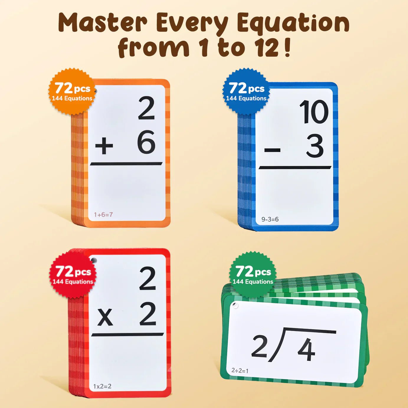 Mathe-Flash-Karten und Pop Fidget Chart