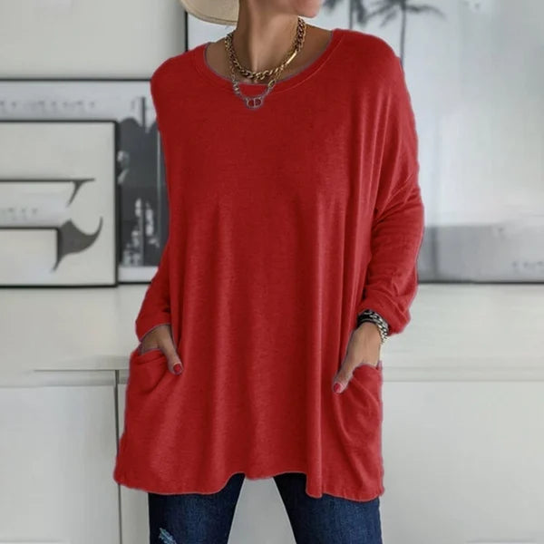 CasualEase – Lässiges Langarmshirt mit Tasche
