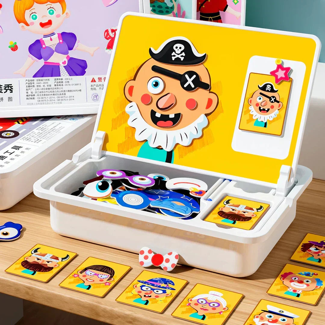 EduMag – Magnetisches Gesichter-Puzzle & Anziehspiel