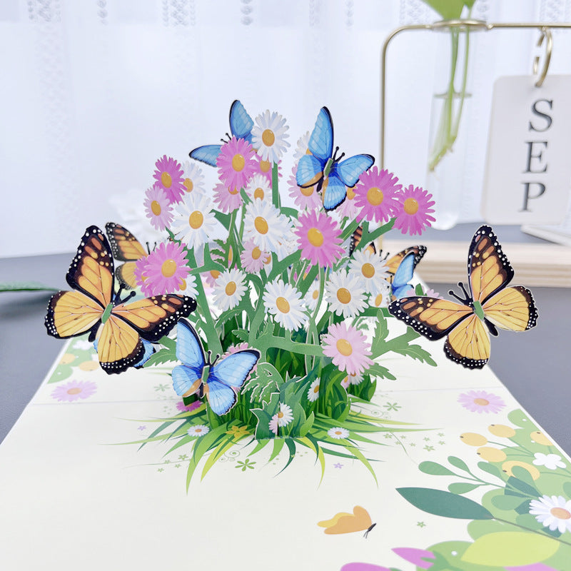 BloomLux® Handgemachte 3D‑Blumen-Grußkarte | 1+2 GRATIS