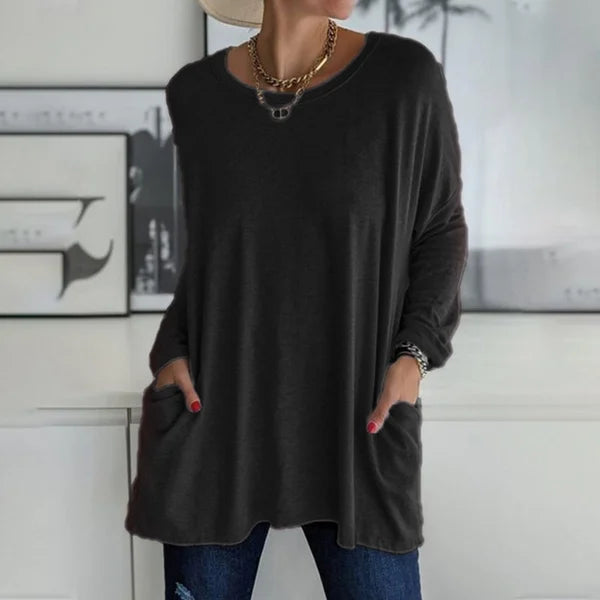 CasualEase – Lässiges Langarmshirt mit Tasche