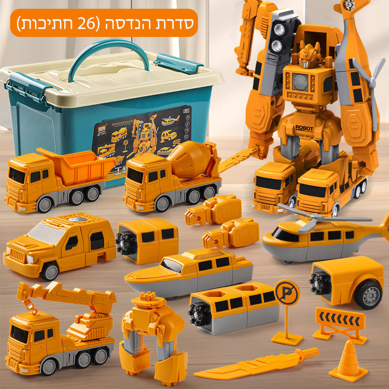 MagnaBuild – Magnetisches Transformations-Baufahrzeug-Spielset