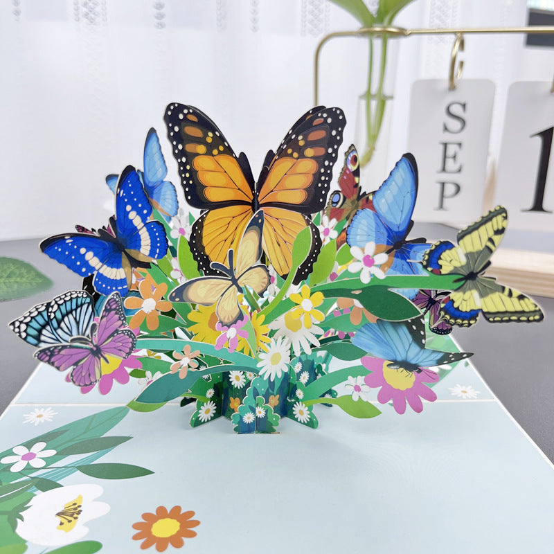 BloomLux® Handgemachte 3D‑Blumen-Grußkarte | 1+2 GRATIS
