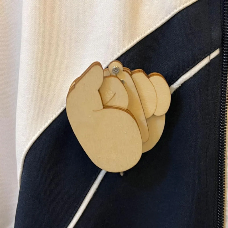 RebelPin - Lustige Fingerbrosche aus Holz | 1+1 GRATIS