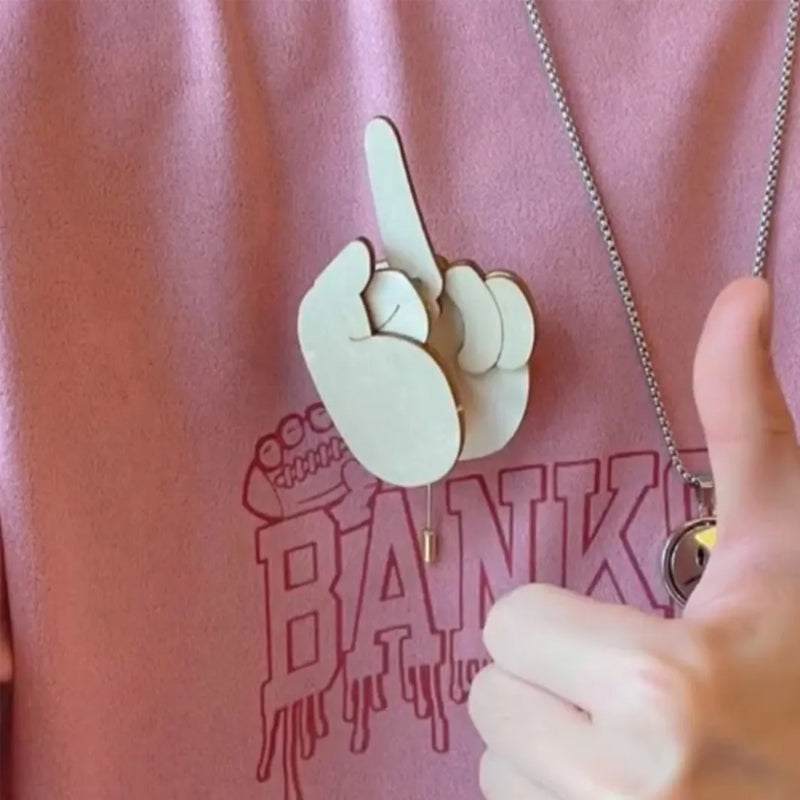 RebelPin - Lustige Fingerbrosche aus Holz | 1+1 GRATIS
