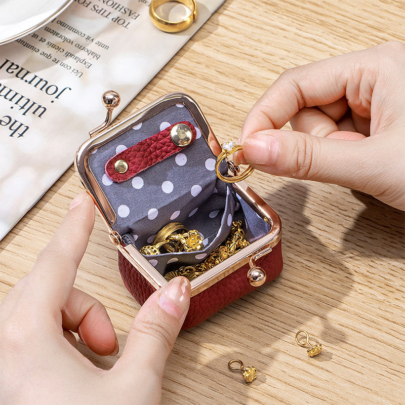 LuxJewels - Mini-Schmuckkästchen aus echtem Leder
