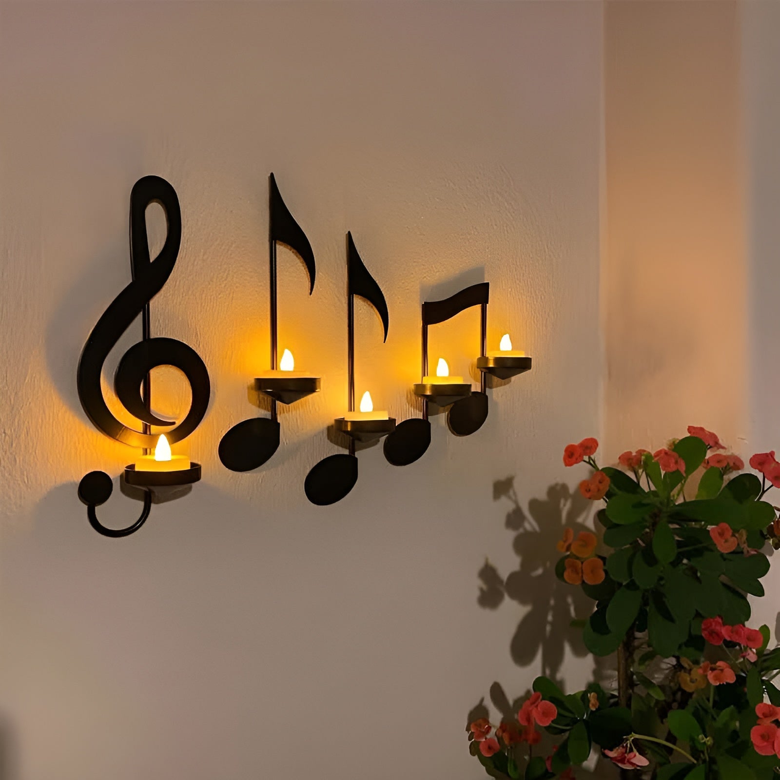MusikLicht  - Musiknuss-Wandkerzenleuchter | 50% RABATT