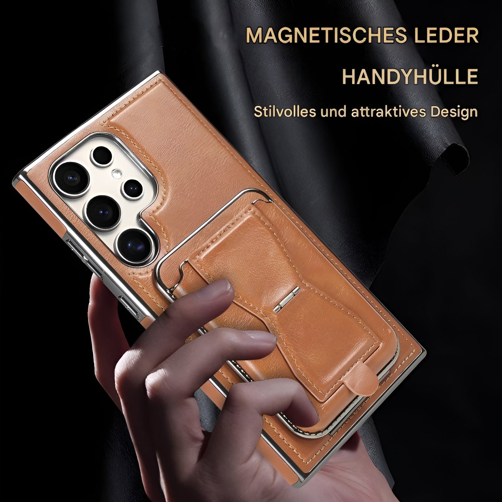 LuxCase  - Handytasche aus echtem Leder mit magnetischem Kartenhalter | 50% RABATT