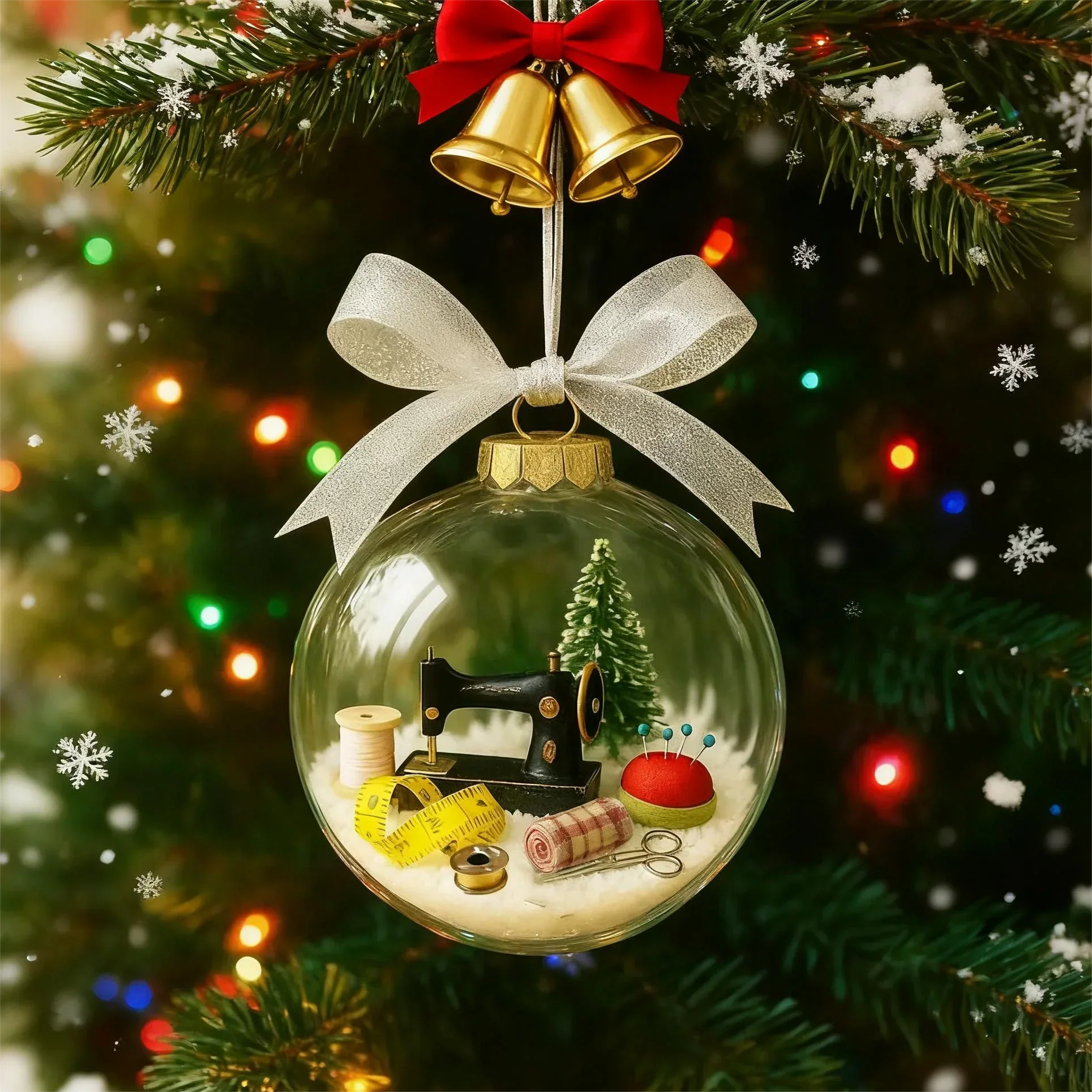 SewJoy – Schneekugel-Nähornament für Weihnachten