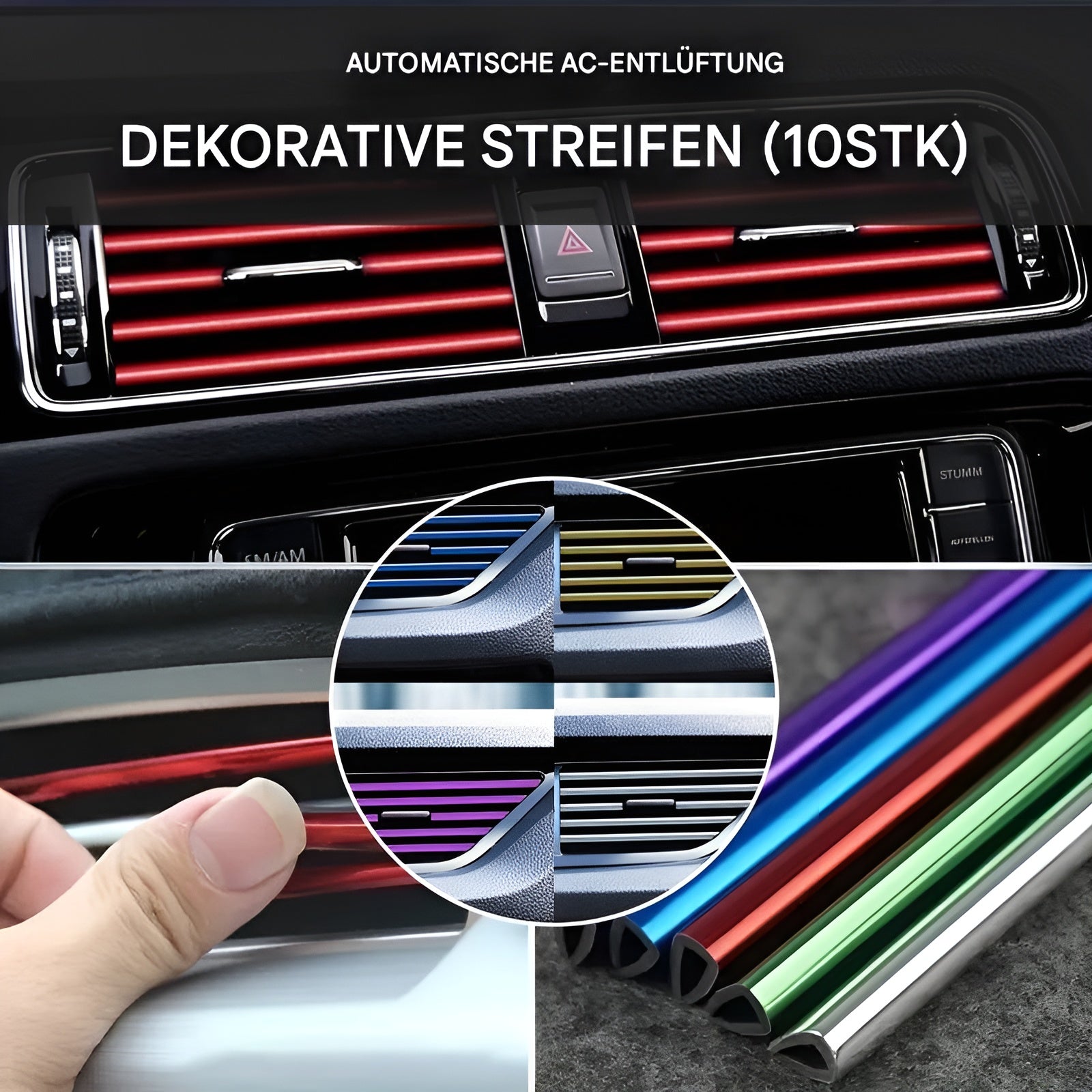 AutoEleganz - Auto AC Entlüftung Zierstreifen (10 Stück) | 50% RABATT