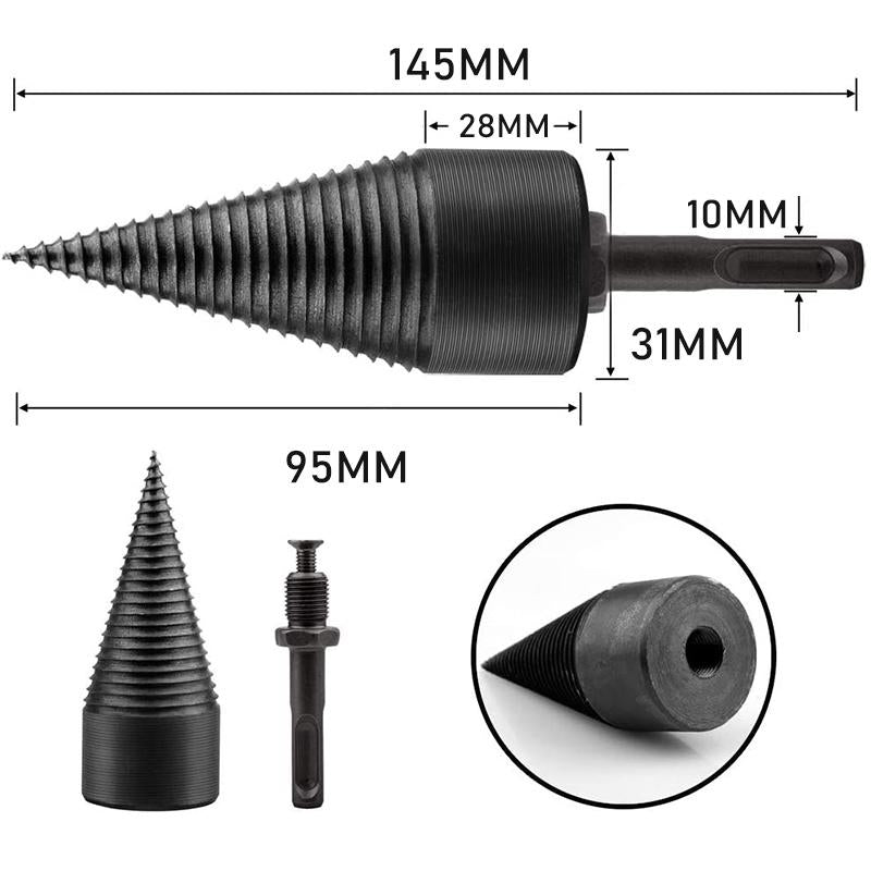 WoodSplit™ Carbon-Stahl Brennholzbohrer-Aufsatz | 50% RABATT