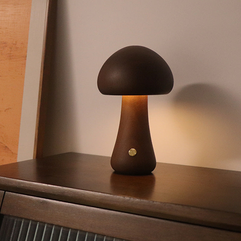 Kabellose LED-Holzpilzlampe