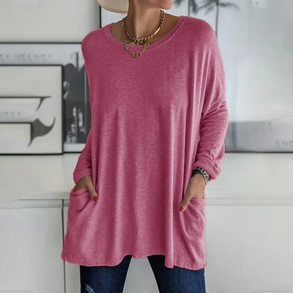 CasualEase – Lässiges Langarmshirt mit Tasche