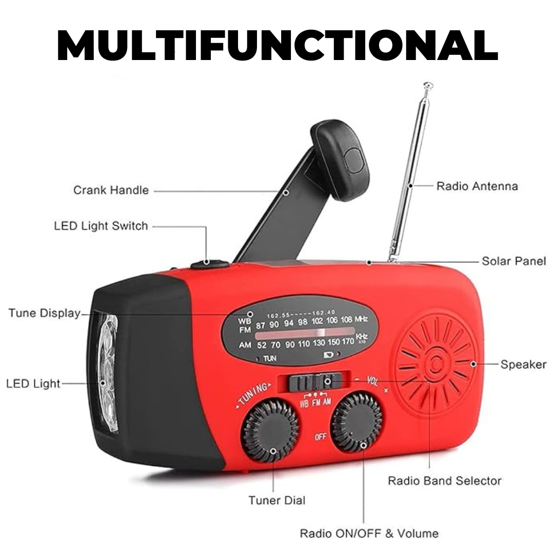 Notfunkgerät - Radio, Powerbank & Taschenlampe für Notfälle