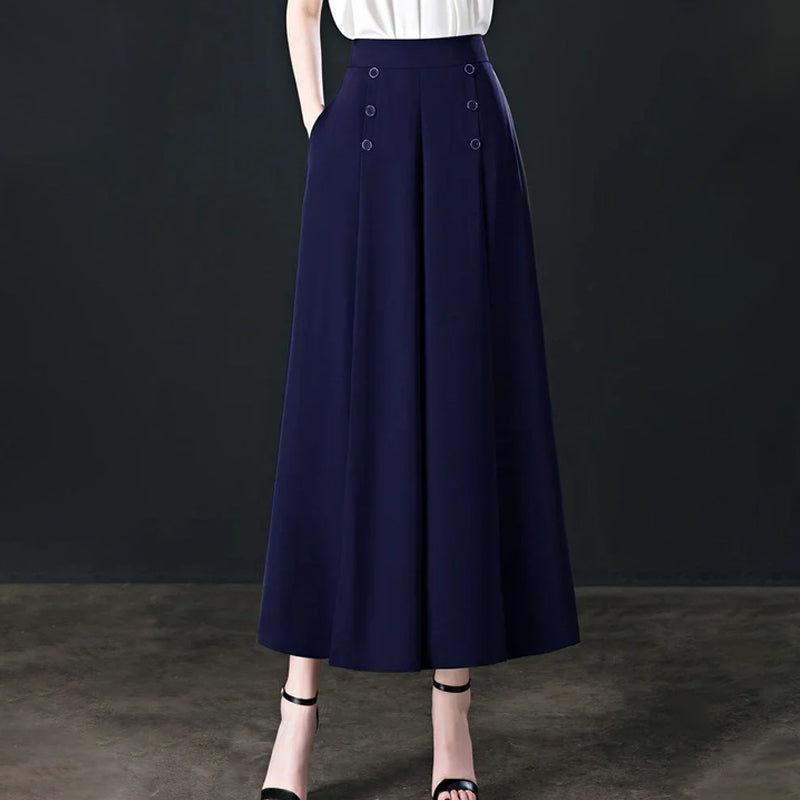 Stylische Bundfaltenhose mit weitem Bein