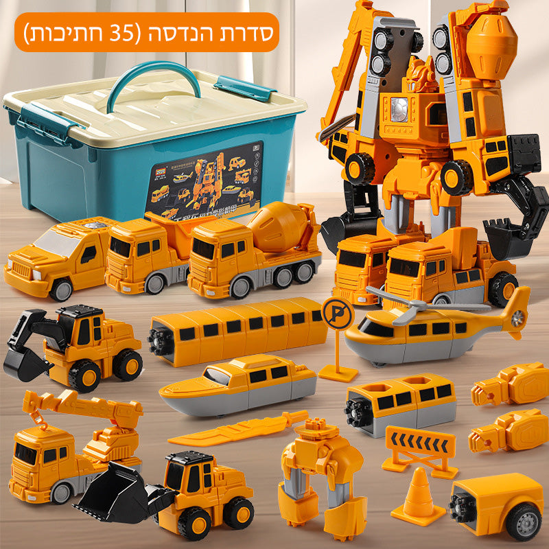 MagnaBuild – Magnetisches Transformations-Baufahrzeug-Spielset