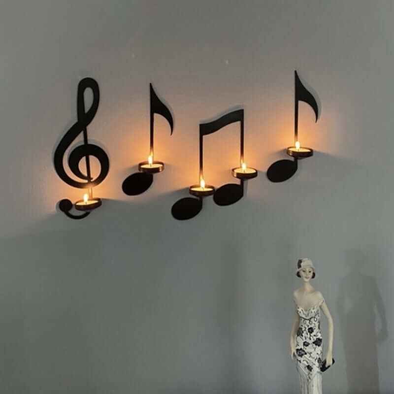 MusikLicht  - Musiknuss-Wandkerzenleuchter | 50% RABATT