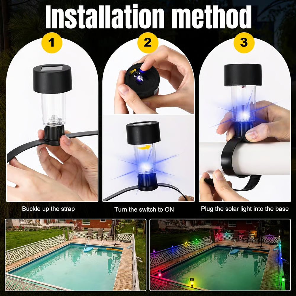 SolarSplash – 6er Set Solar-Poollichter für Aufstellpools