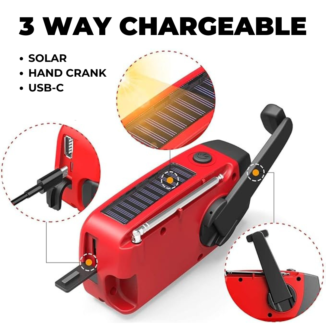 Notfunkgerät - Radio, Powerbank & Taschenlampe für Notfälle