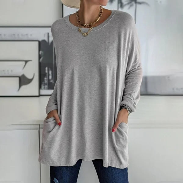 CasualEase – Lässiges Langarmshirt mit Tasche