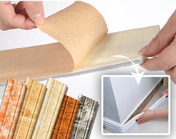 3D-Sockel - Selbstklebende 3D-Wandeinfassung Streifen x 230 cm
