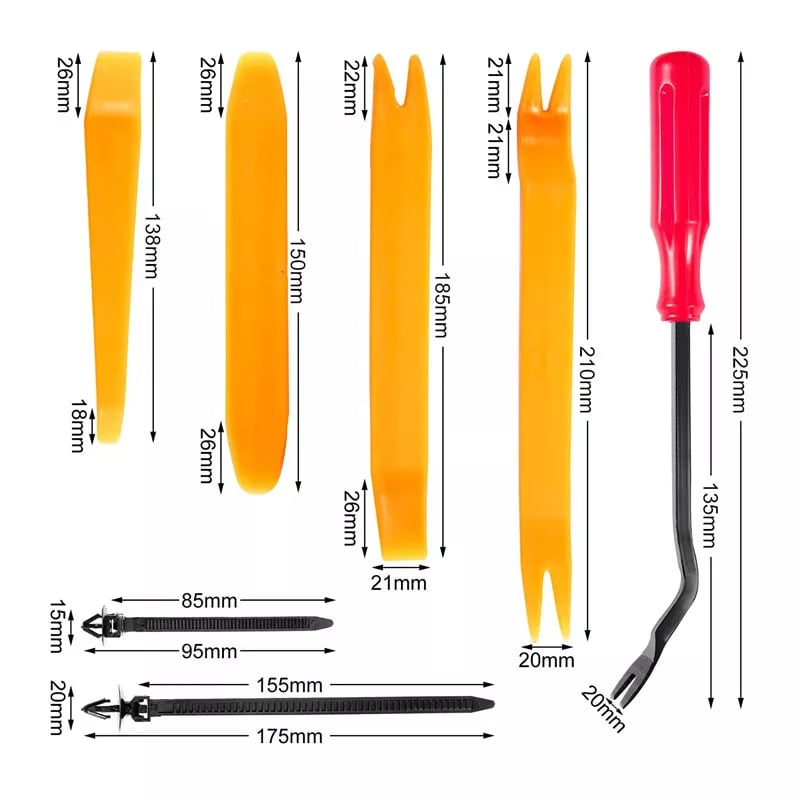 725 Stück Auto-Halteklammern - Hochwertige Nylon Clips & Werkzeug Set