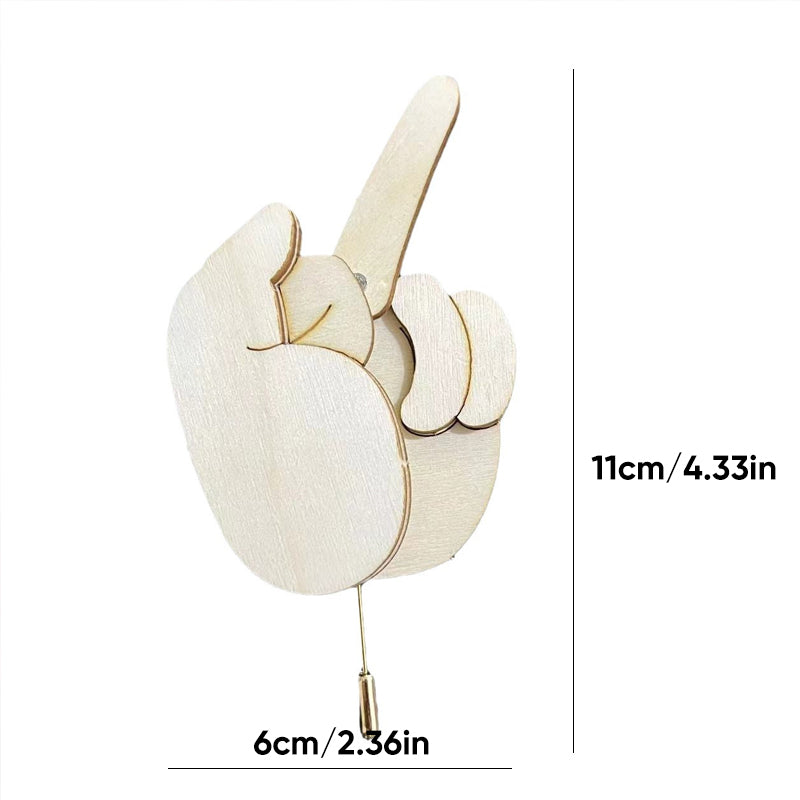 RebelPin - Lustige Fingerbrosche aus Holz | 1+1 GRATIS