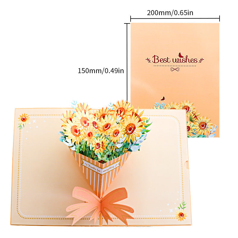 BloomLux® Handgemachte 3D‑Blumen-Grußkarte | 1+2 GRATIS
