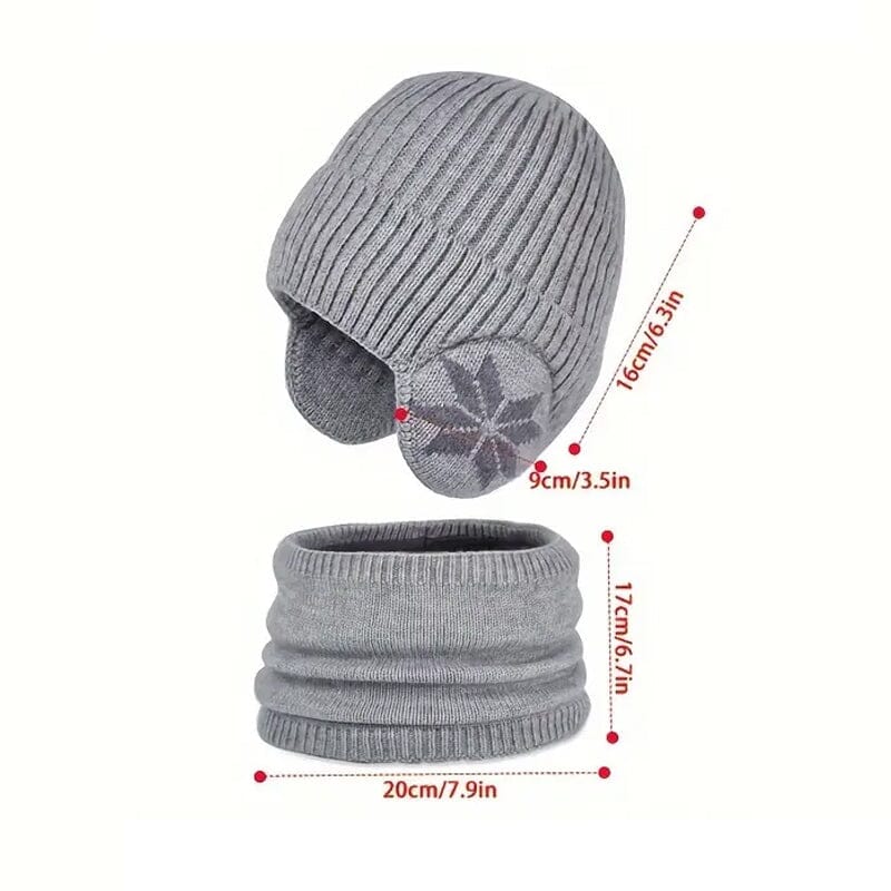Winter Beanie Mütze Schal Sets Warme Strickmütze