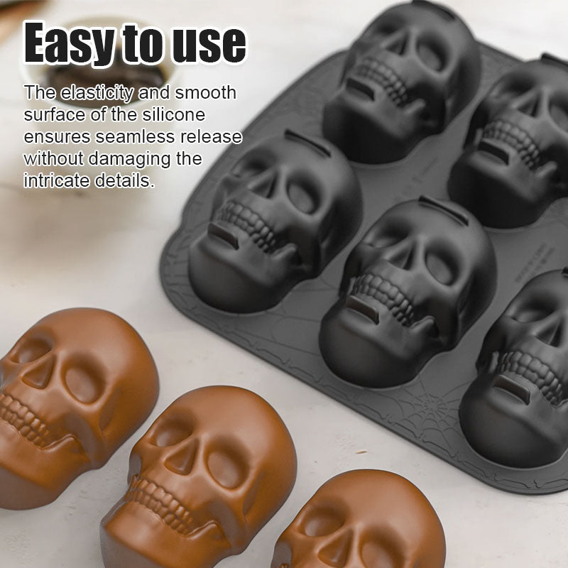 🎃 Totenkopf-Silikonform für Kuchen – Kreative Backideen für jeden Anlass! 💀 | 50% RABATT
