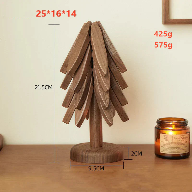 WoodJoy – Isolierte Untersetzer aus Massivholz im Weihnachtsbaum-Design