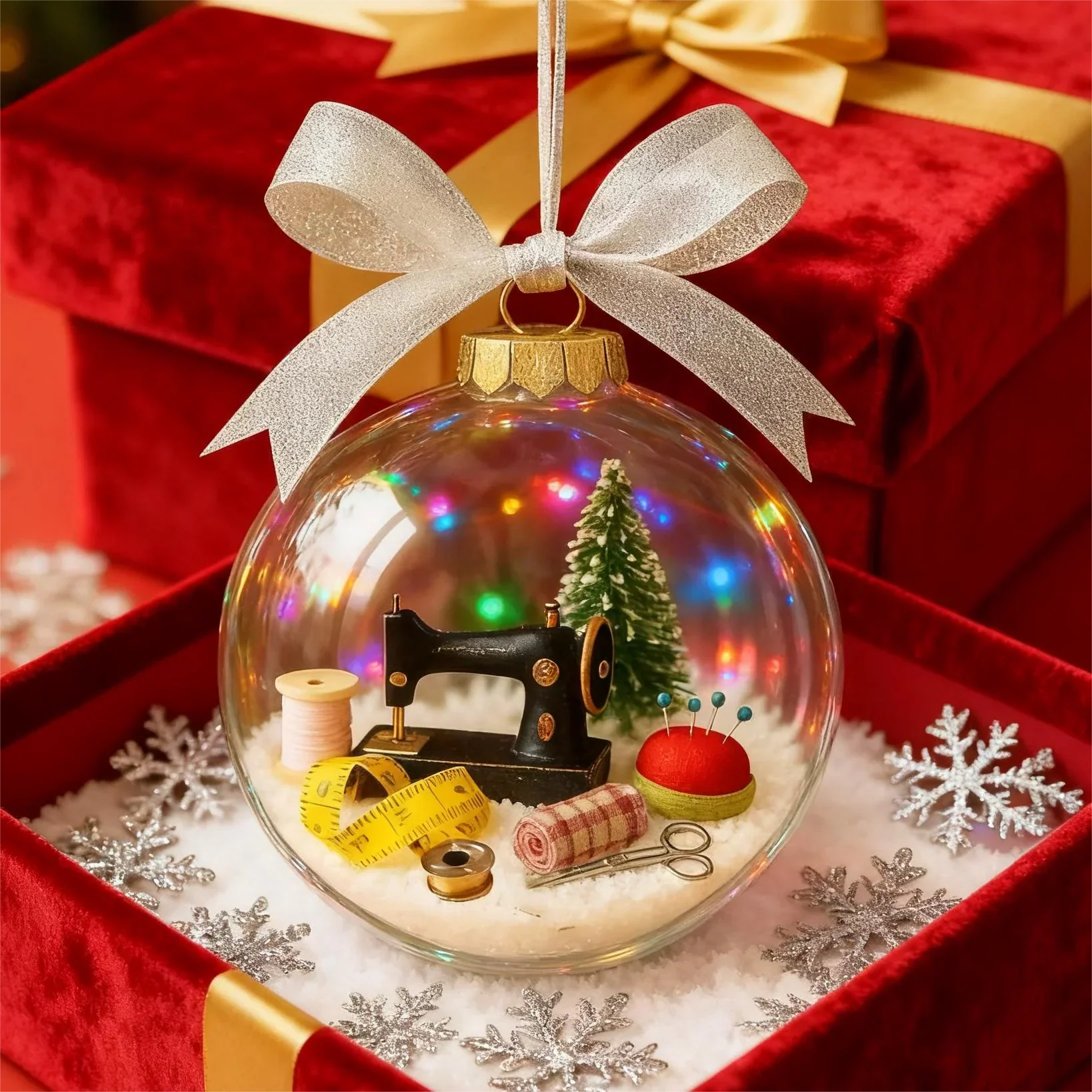 SewJoy – Schneekugel-Nähornament für Weihnachten