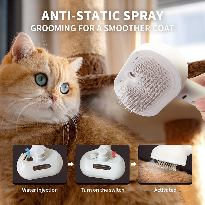 Katzenbürste Mit Spray - Für Glänzendes Fell & Sanfte Pflege