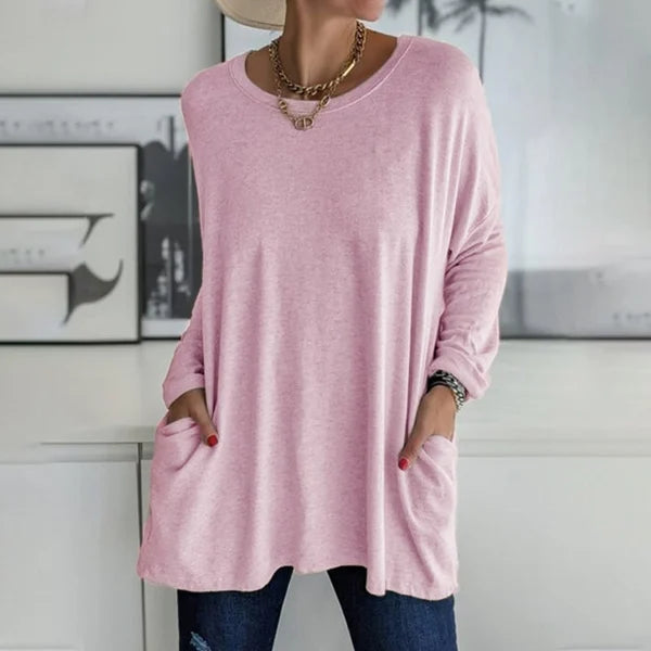 CasualEase – Lässiges Langarmshirt mit Tasche
