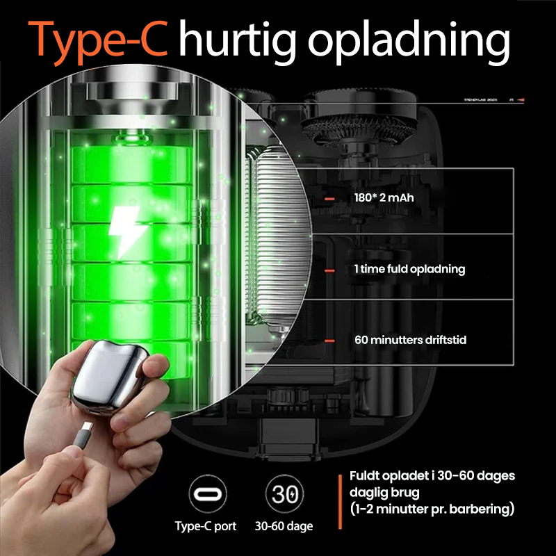 TurboShave - Wiederaufladbarer  wasserdichter kompakter Elektrorasierer | 50% RABATT