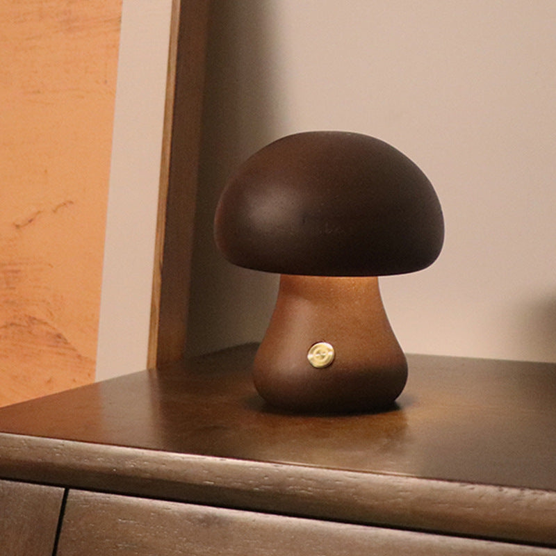 Kabellose LED-Holzpilzlampe