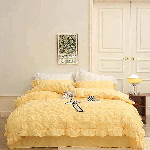 LaceBreeze™ 200 x 230 cm - 4-teiliges Sommer-Bettwäscheset aus Eiskühlendem Seersucker