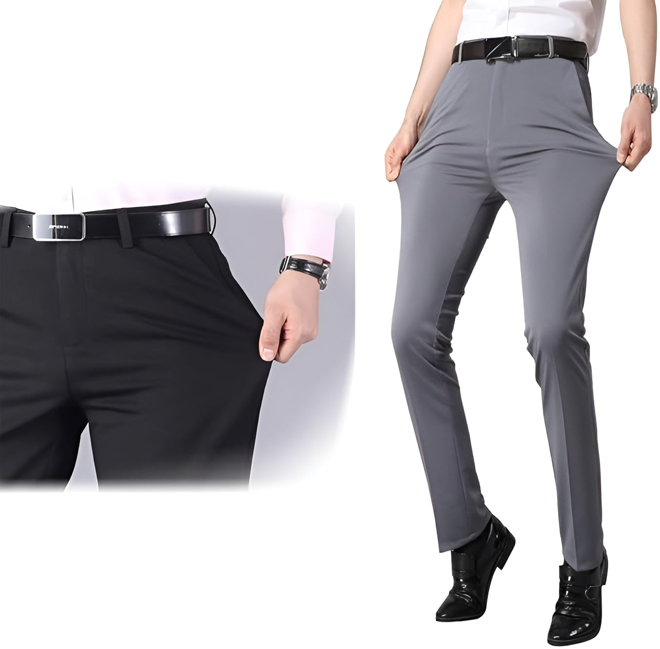 FlexStyle - Ice Silk Anzughose für Männer | 1+1 GRATIS