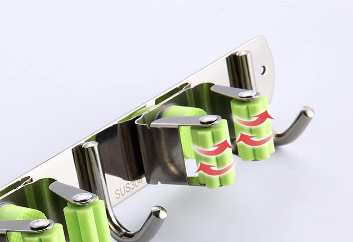 Besenhalter aus Edelstahl für die Wandmontage