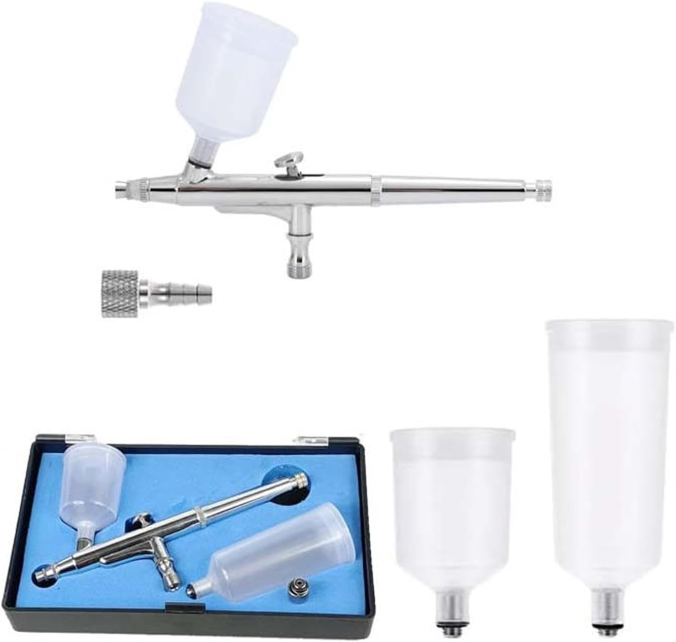 Dual-Action Airbrush-Set mit großer Farbbecherkapazität – Spritzpistole für Malerei & Kunst