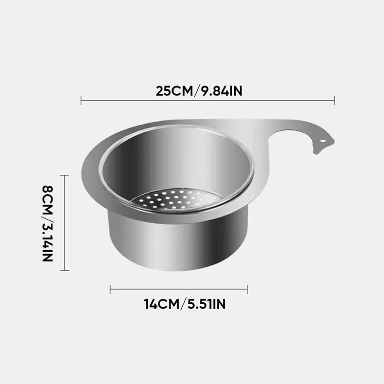 SinkMate™ – Edelstahl-Abtropfsieb mit Haken für deine Spüle