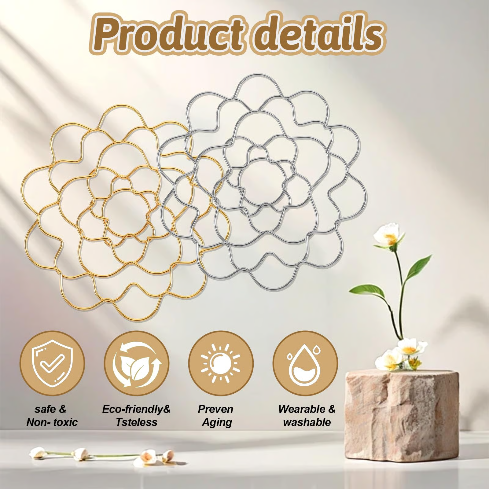 FloraCraft – Edelstahl Blumensteckhilfe mit Blütengitter